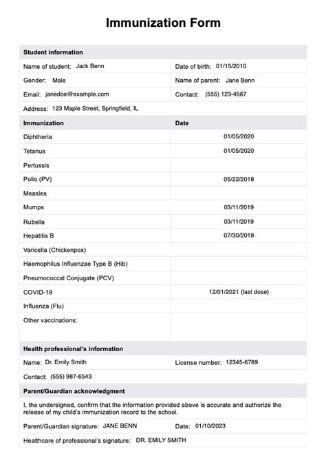 Vaccination Certificate Word Document