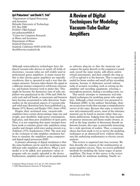 Vacuum Tube Modeling Package Users Guide