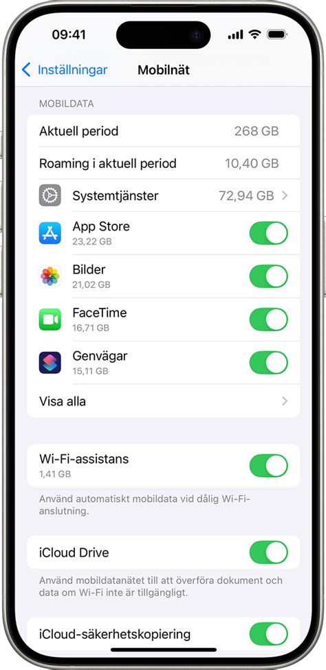 vad betyder mobildata i iphone