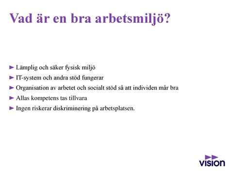 vad innebär arbetsmiljö