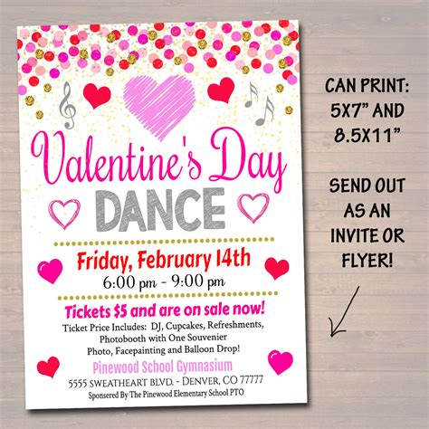 Valentine Day Dance Invitation Template