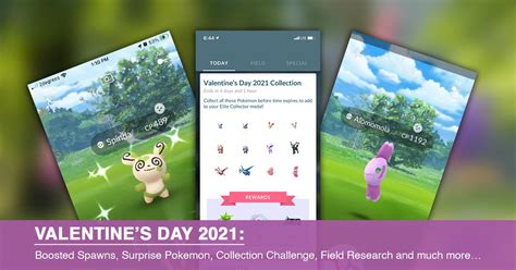 Valentines Day 2021  Boosted Spawns  Surprise Pokemon  Collection Challenge  Field Research And Much More  - Paus4d