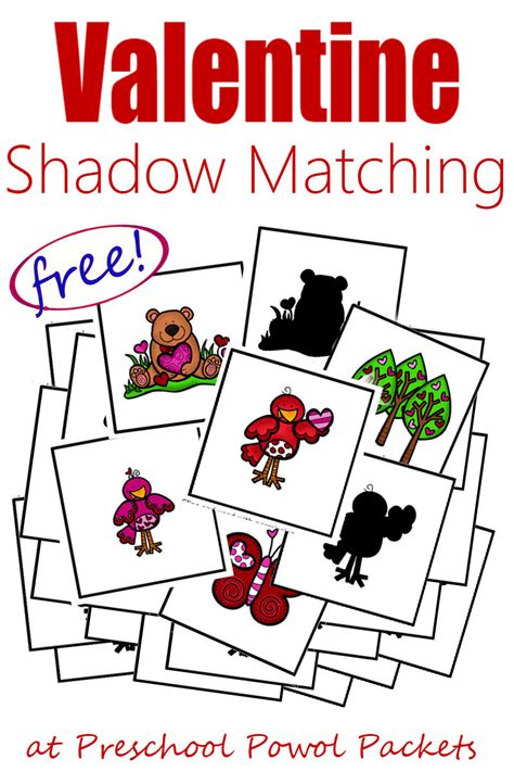 Valentines Preschool Printables Shadow Matching Cards Shadow Matching Worksheets For Preschool - Shadow Matching Worksheets For Preschool