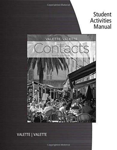 Read Valette Contacts Student Activities Manual Answer Key 