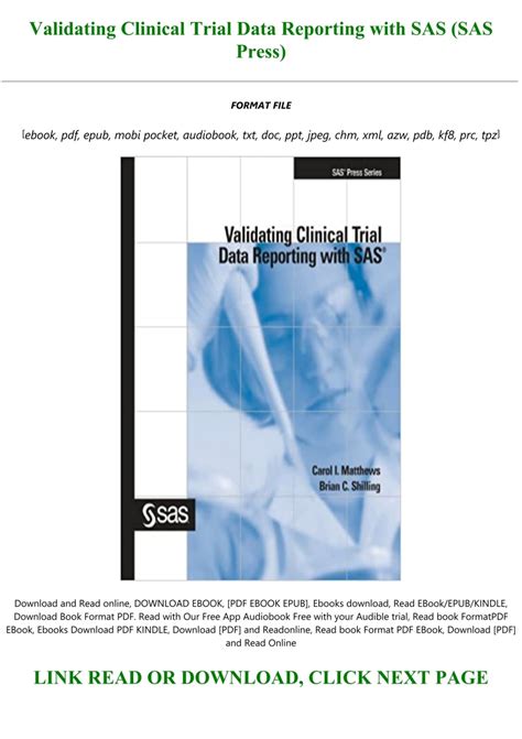 Read Online Validating Clinical Trial Data Reporting With Sas 
