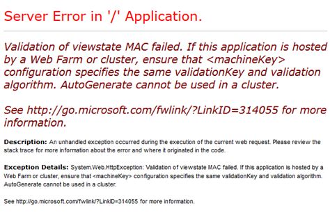 validation of view state mac failed
