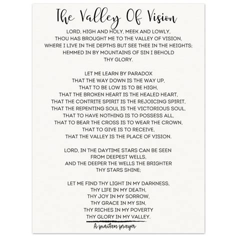 Valley Of Vision Prayer