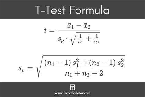 value of the test statistic formula