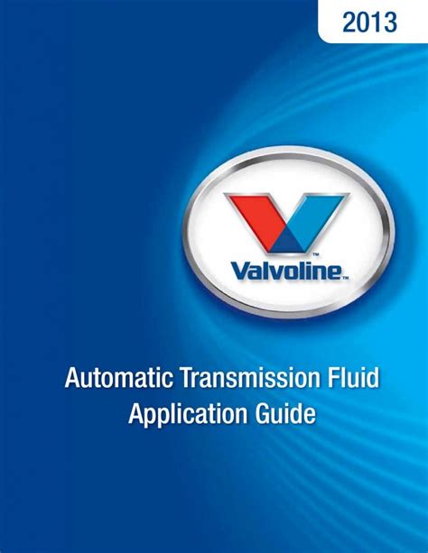 Download Valvoline Atf Application Guide 