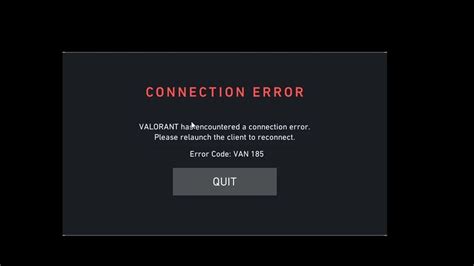 Van 185 Error