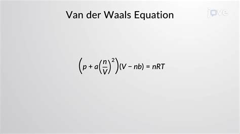 Van Der Waals Formula
