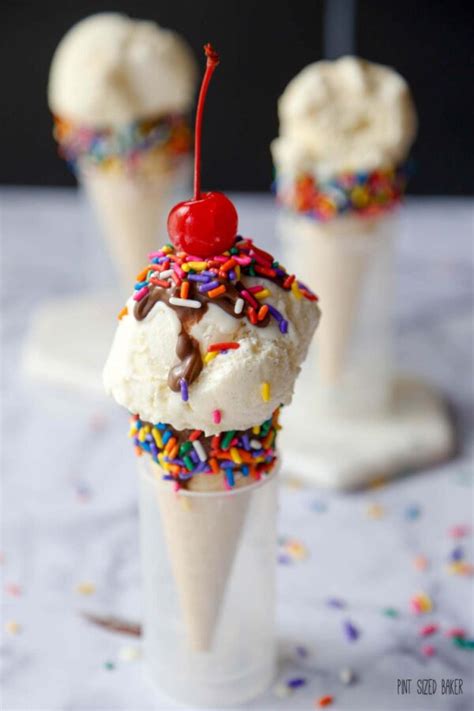 Vanilla Ice Cream With Sprinkles With Cherry On Top