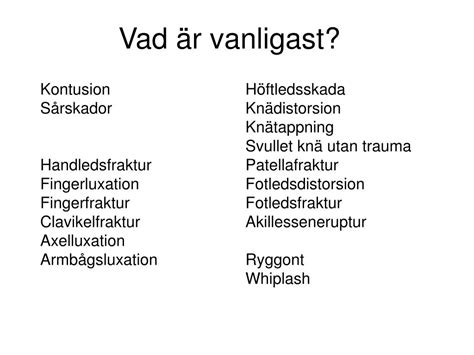 vanliga diagnoser