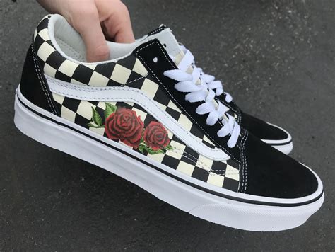 vans with roses on them