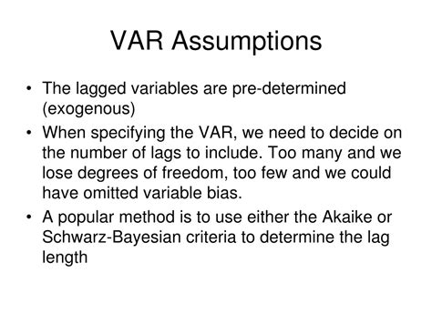 Var Assumptions