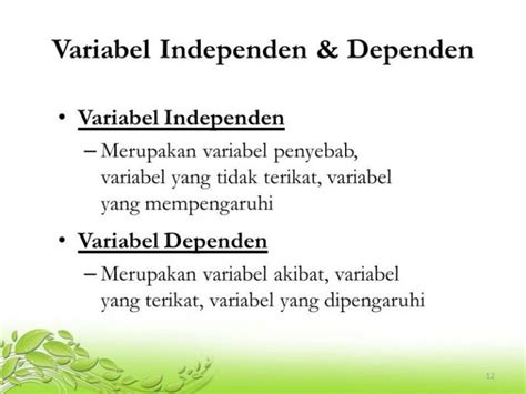 variabel independen adalah