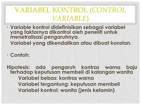 Variabel Kontrol Contoh