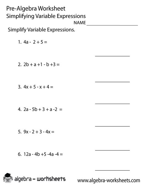 Variable Expressions Amp Equations Free Pre Algebra Math Solving Single Variable Equations Worksheet - Solving Single Variable Equations Worksheet