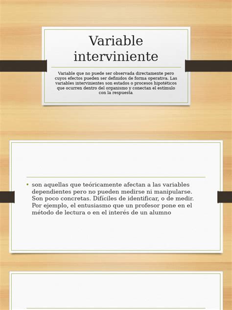 Variable Interviniente