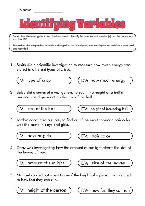 Variable Science Worksheets   Free Identifying Variables Practice By Science Teacher Resources - Variable Science Worksheets