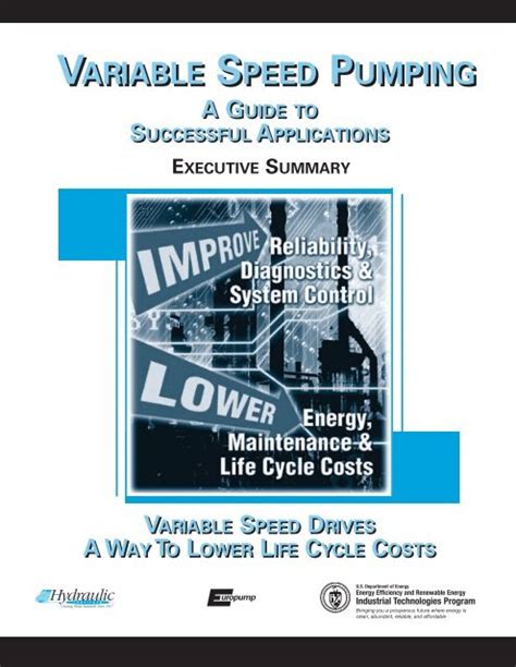Variable Speed Pumping Us Department Of Energy