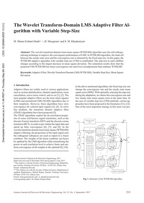 Variable Step Size Lms Algorithm Matlab Code