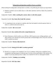 Variable Worksheet Psych 321 Docx Independent And Dependent Independent Variable Worksheet - Independent Variable Worksheet