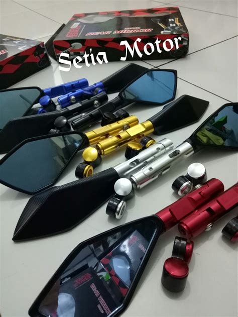 Variasi Warna Biru  Promo Spion Motor Merk Scarlet Model Kapak Warna - Variasi Warna Biru