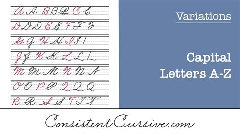 Variations Of Cursive Capital Letters A Z Youtube Capital Letters In Cursive Chart - Capital Letters In Cursive Chart