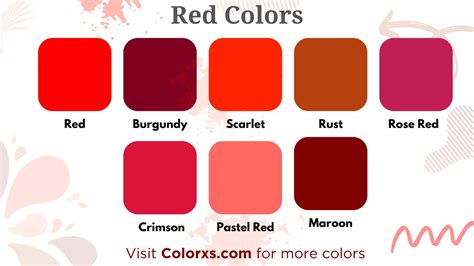 various red colors