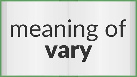 Vary Meaning