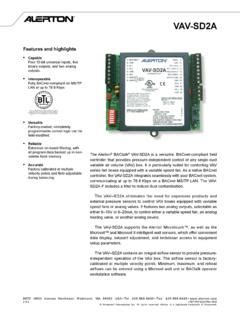Vav Sd Data Sheet Alerton