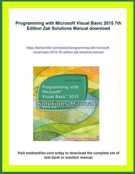 Vb 2015 Solutions Manual