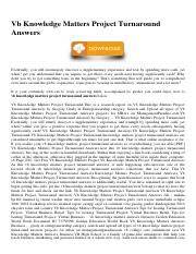 vb knowledge matters answers business