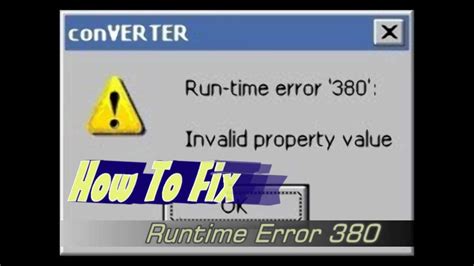 vb runtime error 380 s