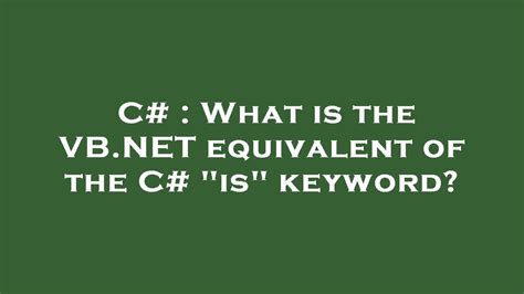 vb.net - Equivalent VB keyword for