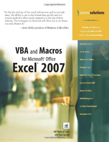 Download Vba And Macros For Microsoft Excel Business Solutions 