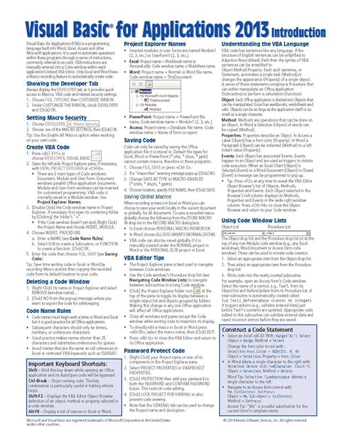 Full Download Vba Quick Reference Guide 