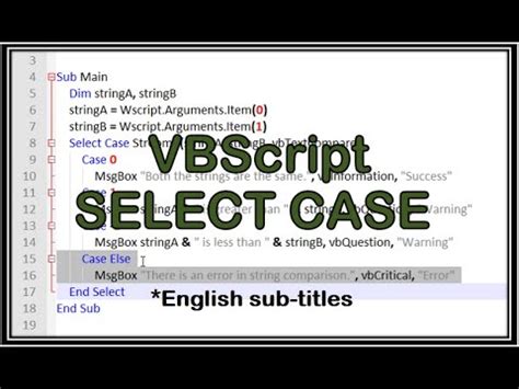 vbscript select case
