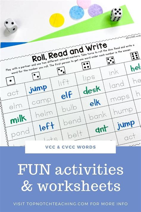 Vcc And Cvcc Words Worksheets And Activities Top Vccv Words Worksheet - Vccv Words Worksheet