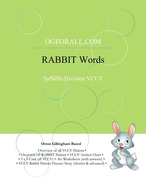 Vccv Rabbit Words Packet Orton Gillingham For All Vccv Words Worksheet - Vccv Words Worksheet