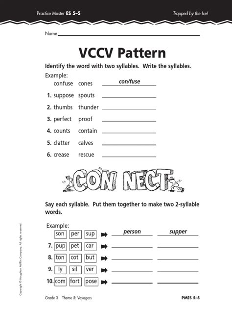 Vccv Words Worksheet   Syllable Patterns Vccv Worksheet Education Com - Vccv Words Worksheet