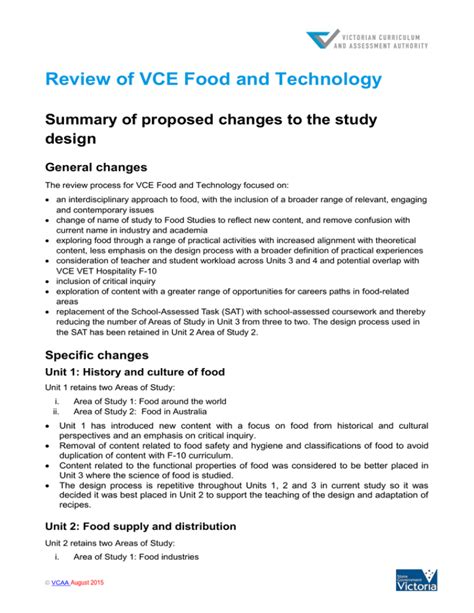 Vce Food Technology Folio Examples