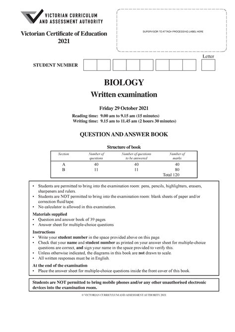 Download Vce Biology Past Exam Papers 