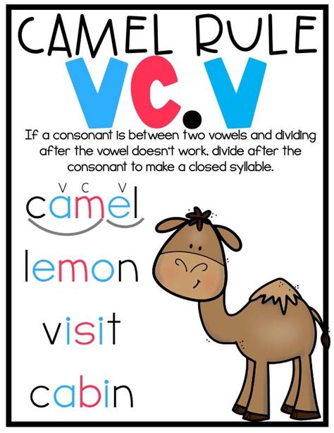 Vcv Tiger And Camel Syllable Division Teach Run Vcv Syllable Pattern Worksheet - Vcv Syllable Pattern Worksheet