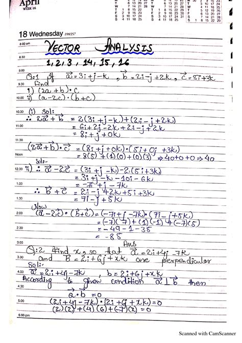 Vector Analysis Bsc Punjab Notes