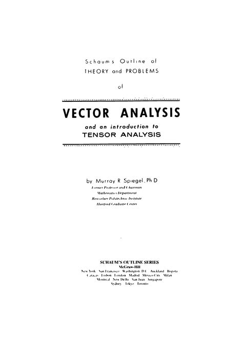 Vector Analysis Schaum Series Solution Manual Sklive