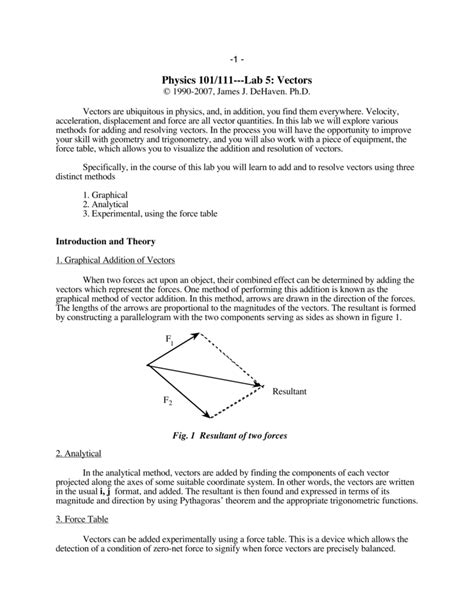 Vector Lab Physics