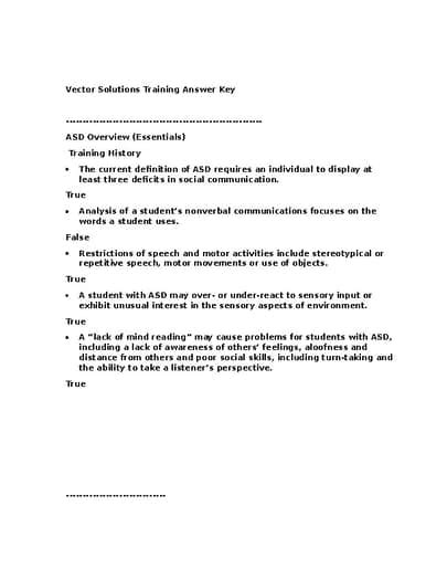 Vector Solutions Training Answer Key