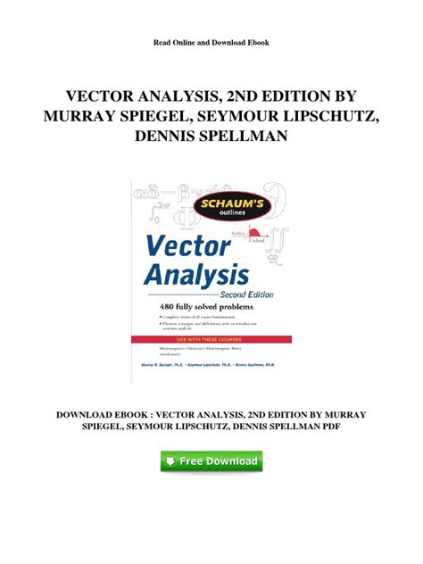 Read Vector Analysis By Spiegel Solution 
